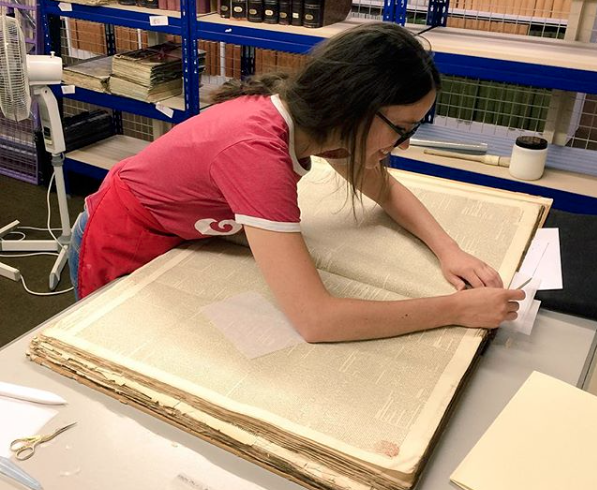 BL_CollCare's tweet photo. #IconTC #IconESN Hi! I’m Morgane Lirette, book &amp; paper conservator at the BL &amp; founder/co-chair of the BL Green Network. I’ll be taking over the BL Collection Care twitter today to talk about the role conservation had in forming the network &amp; some of our cons objs/actions. 1/12 https://t.co/9bNkXQ3Gxg