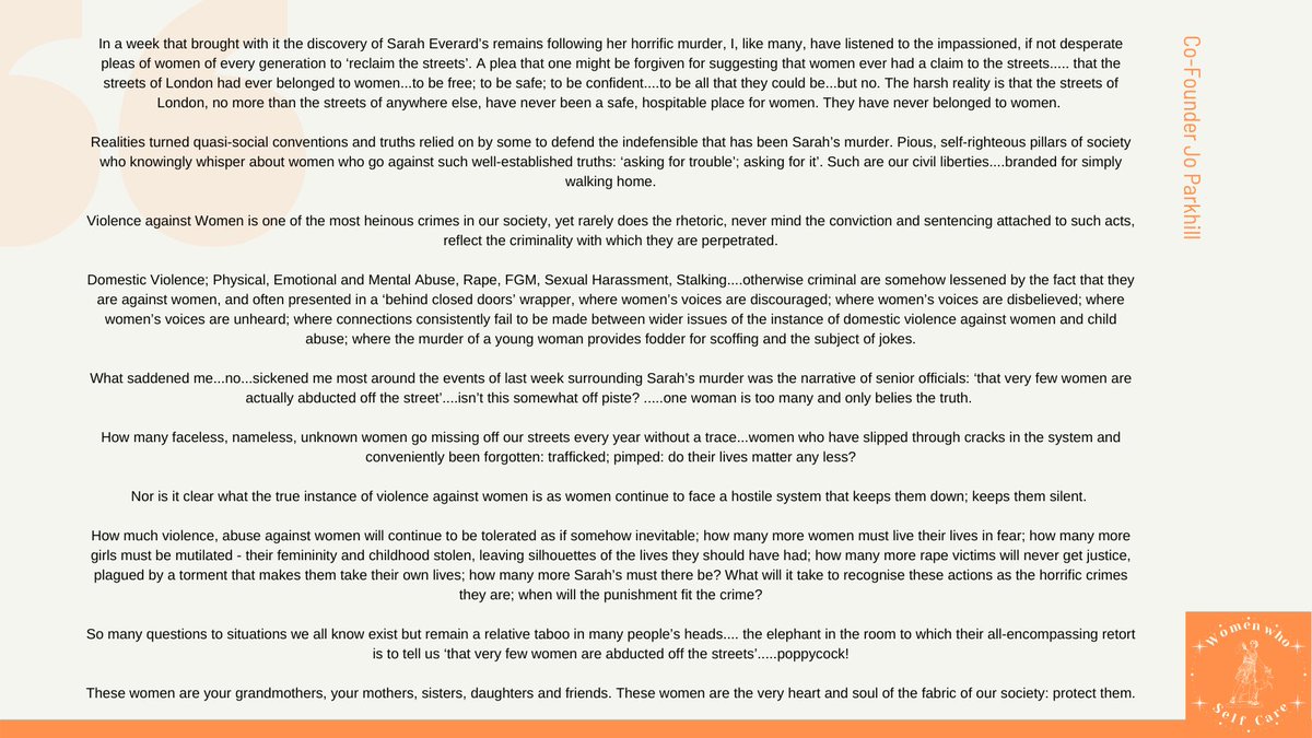 Co-Founder @Joparkhill1 on #VAWG in light of the #SarahEverardvigil