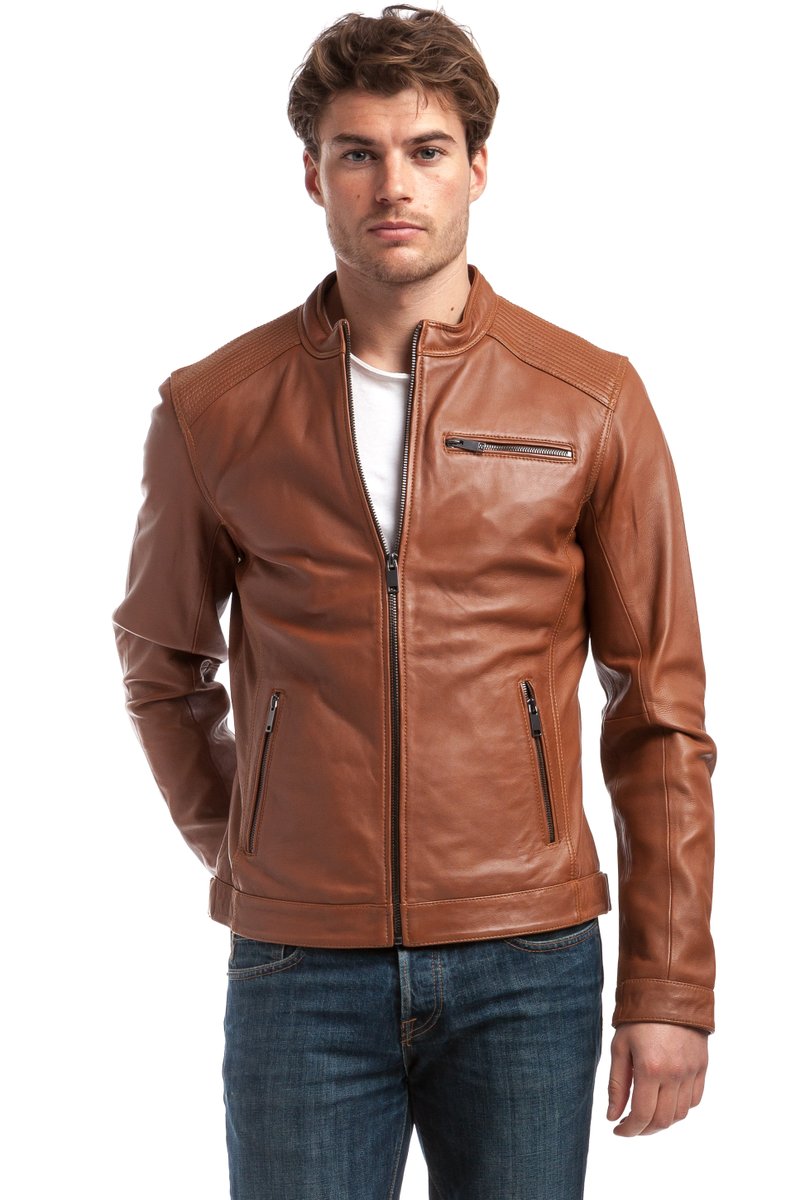 Leather Zipped Jacket CHYSTON 52 L black Leather Zipped Jackets Chyston Men Men Clothing Chyston Men Coats & Jackets Chyston Men Leathers Chyston Men Leather Zipped Jackets Chyston Men 