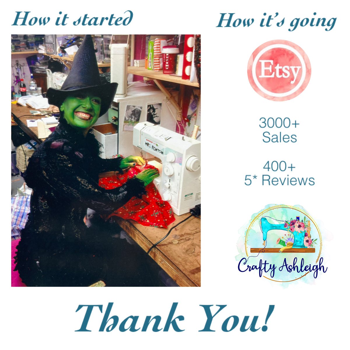 An incredible 3000 sales <a href="/CraftyAshShop/">CraftyAshleighShop</a>. Thank you so much, each and  every one of you! My, what a journey it’s been...