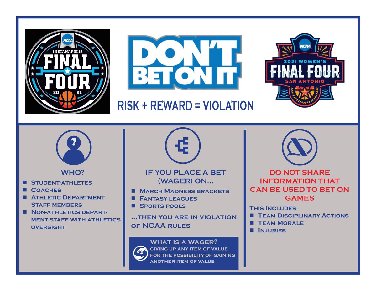 SpidersRules's tweet image. With #MarchMadness starting this week, remember -- #DontBetOnIt!