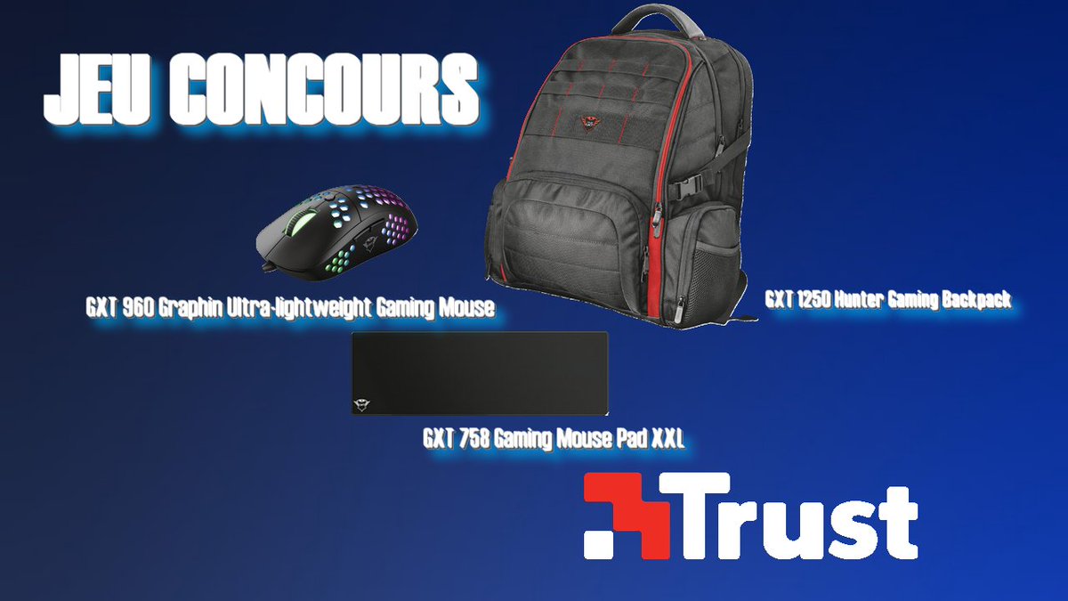 Ika_vg's tweet image. Nouveau jeu concours ! 

Afin de participer pour gagner un setup souris, tapis et backpack de notre partenaire #trustgaming , voici la démarche à suivre : 

•  RT + Follow les comptes @ika_vg &amp;amp; @TrustGaming 
•  Tag 2 amis &amp;amp; commente !

TAS le 23/03/2021
