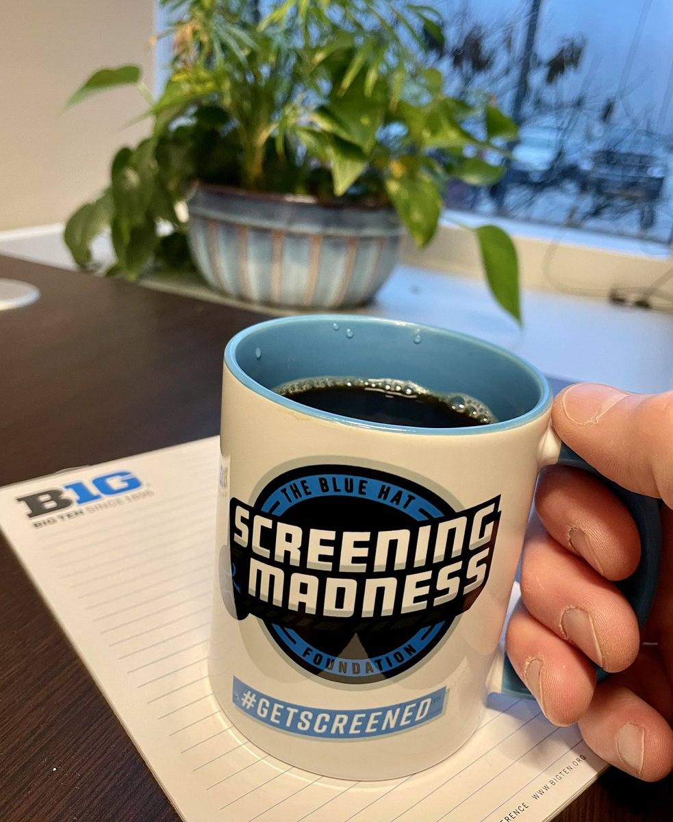 Thank you, @BlueHats4colons for teaming up with @BigTenCRC for #ScreeningMadness. I’ll proudly #ShowYourBlue mug on my desk every day.