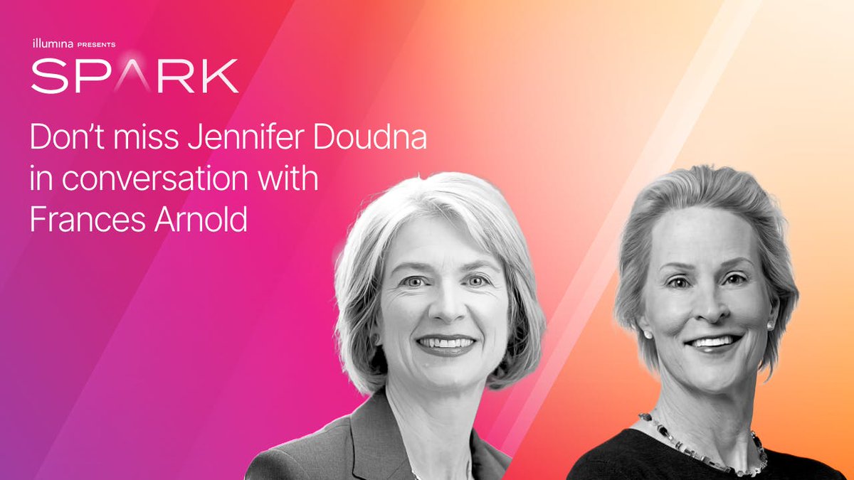 Thrilled to see two inspiring women, and <a href="/nobelprize/">The Nobel Prize</a> recipients, <a href="/francesarnold/">Frances Arnold</a> and Jennifer Doudna <a href="/Doudna_lab/">Doudna Lab</a> will be speaking at SPARK.

#SPARKbyIllumina bit.ly/3tuPdA9