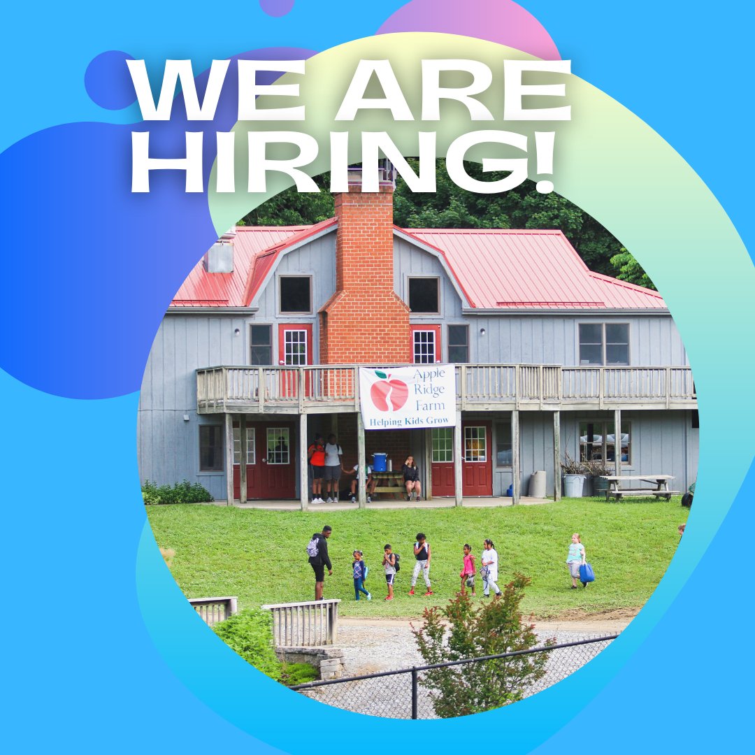 appleridge's tweet photo. Apple Ridge Farm is hiring for the following positions:

Administrative Assistant
Summer Camp Counselors
Lifeguards/Swim Instructors 
Team Challenge Course Staff (High Ropes and Low Ropes)

For more information on the positions, please visit https://t.co/1GgDmef50x https://t.co/ydmtUNE3uW