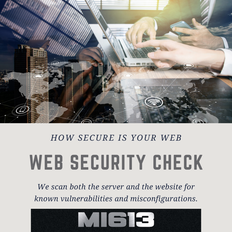 MI613Cyber's tweet photo. Let us give you piece of mind on the web. We scan both your server and website for know vulnerabilities as well as providing real time scanning for emerging threats. https://t.co/aYiUJMYix1