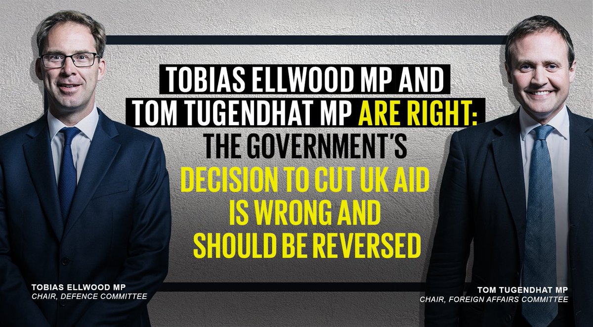 Both the Defense and the Foriegn Affairs Committee Chairs are urging the Prime Minister to #KeepOurPromise on 0.7% #UKaid