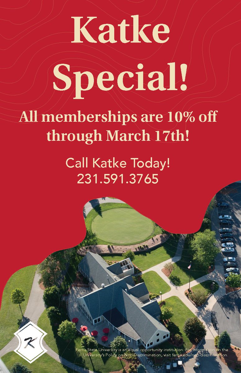 The snow is melting and we’re preparing for another great season here at Katke. We’re offering 10% all memberships through March 17th! Stop in today and secure a spot as a member and enjoy golf, simulators, and special prices all year long! #Katke #FerrisState