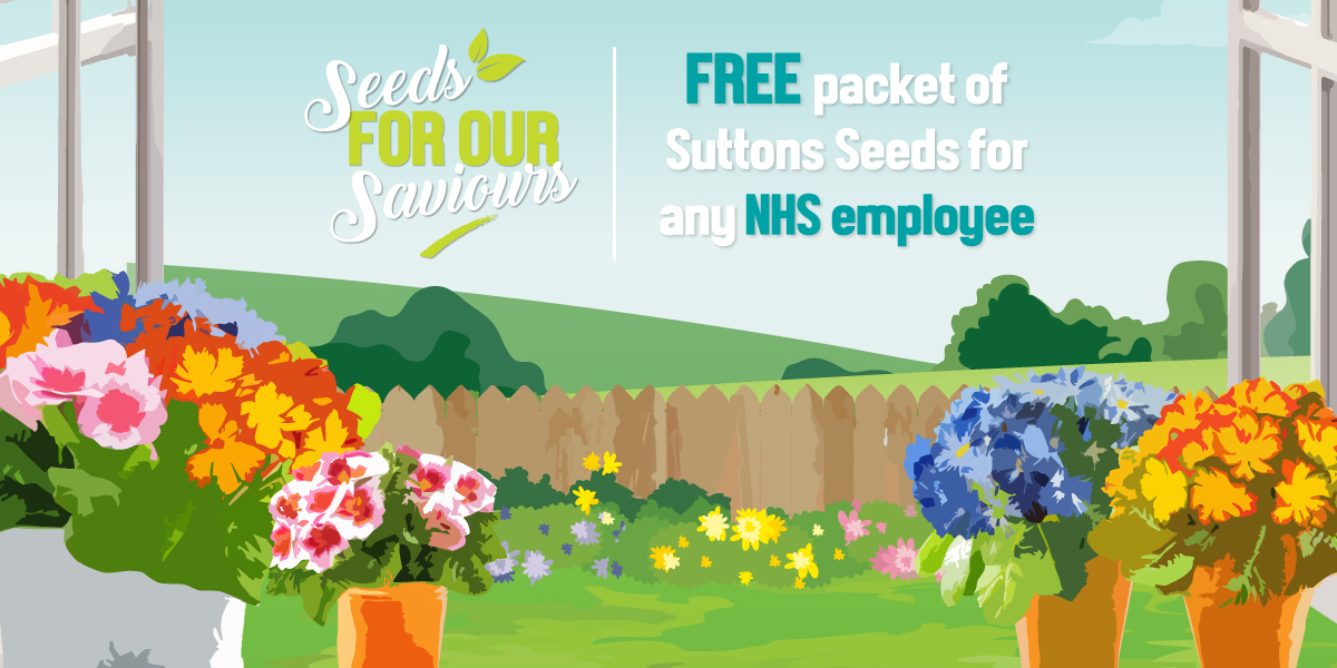 FREE packet of garden seeds for any NHS employee. Simply show your ID card at till point to claim your free packet.  Thank you ♥

Offer available until 05/04/21. 1 packet of Suttons Seeds per NHS employee. WSL.