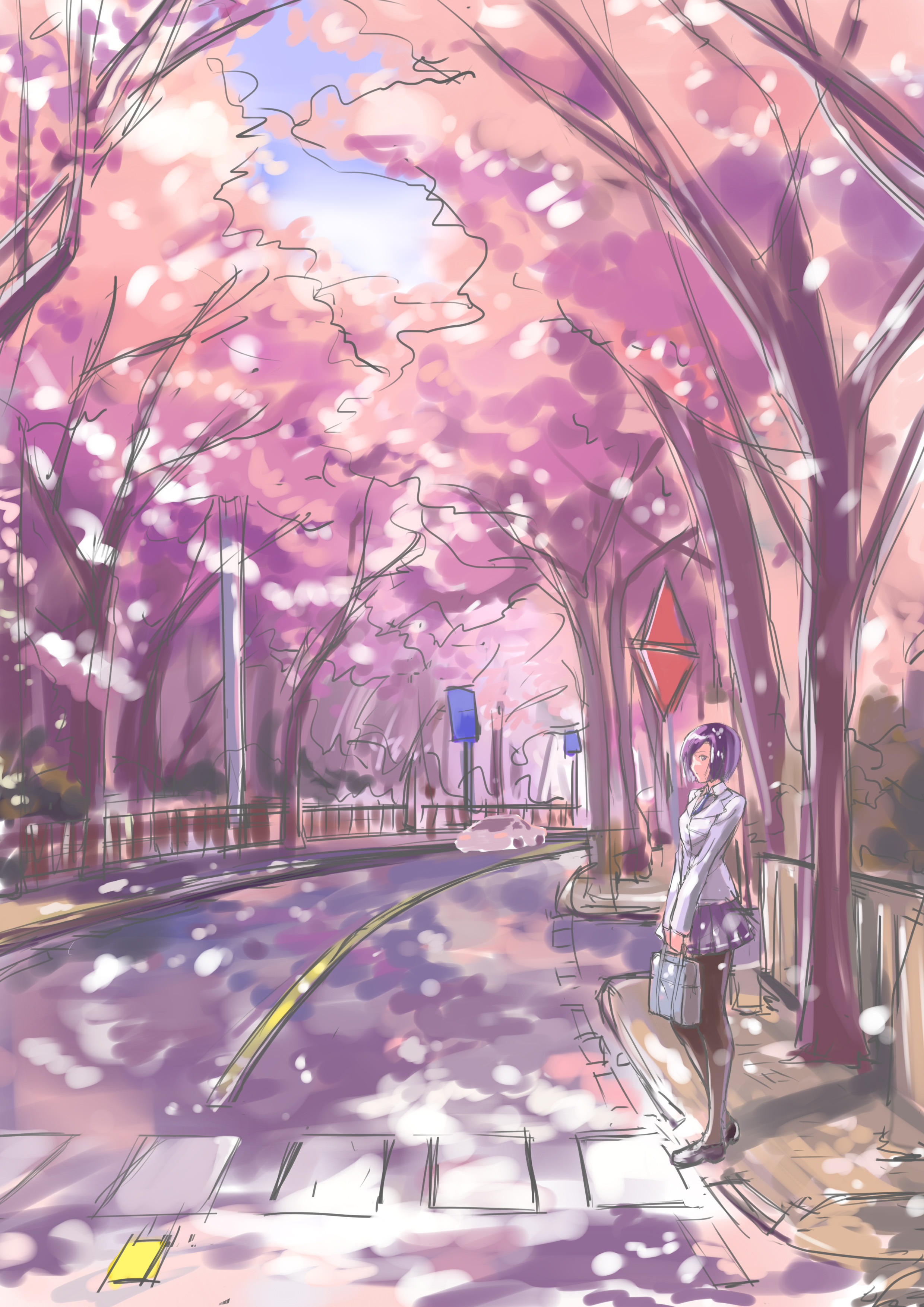 叶川 Hiro Busy Working On Commission 春の風景イラストのラフ稿 今年對應春天的風景圖的草稿 有時間就可以精稿了 Spring Illustrations Scenery Cherryblossom 桜花 イラスト 風景画 イラスト好きな人と繋がりたい T Co R6nnmbrwzt