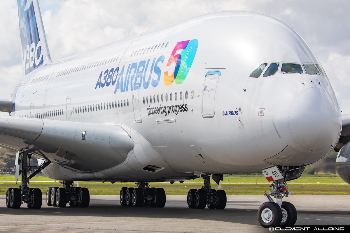 CAlloing's tweet photo. 2 aircrafts , 8 engines ! 😍😍 @Airbus #A380 #WOW #FWWOW and @hifly_airline #9HMIP this morning at #Toulouse #Airport #A380lovers #Avgeeks #Avgeek https://t.co/SoCBEMBGF6