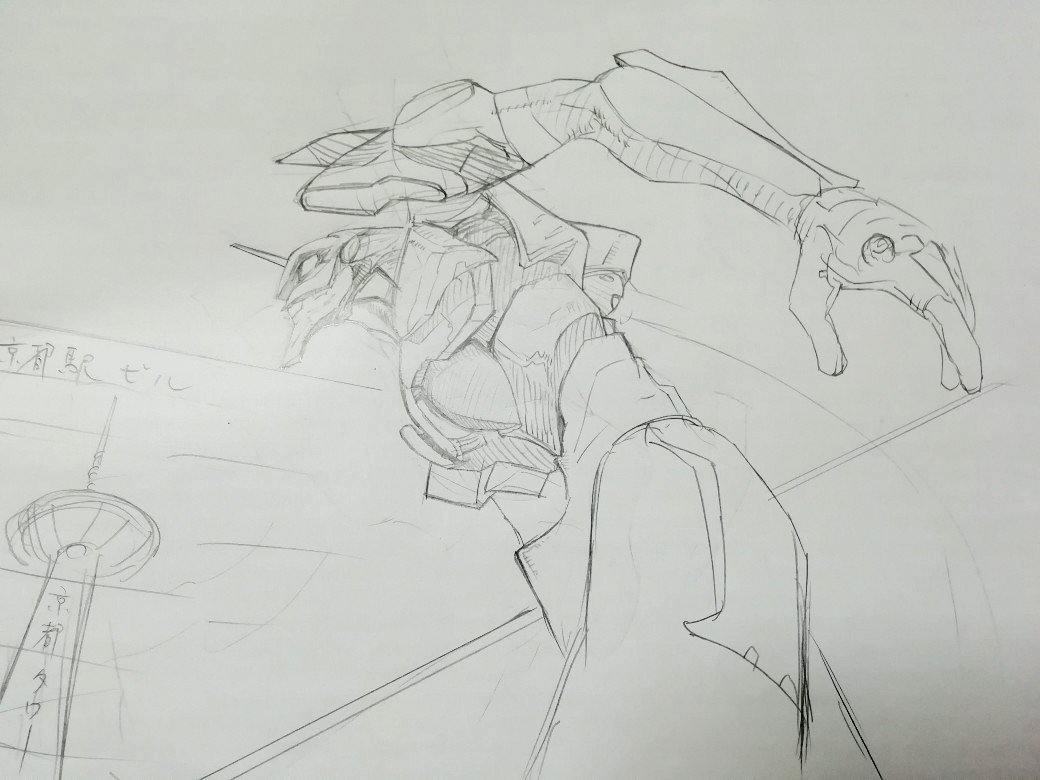 エヴァコラボ商品を作るからパッケージイラストを描けと社長に言われ描いたラフ。予想通り面倒くさい感じで没になる。その後公式提供素材を加工することになったが、ウヤムヤのまま商品は出ていない。 