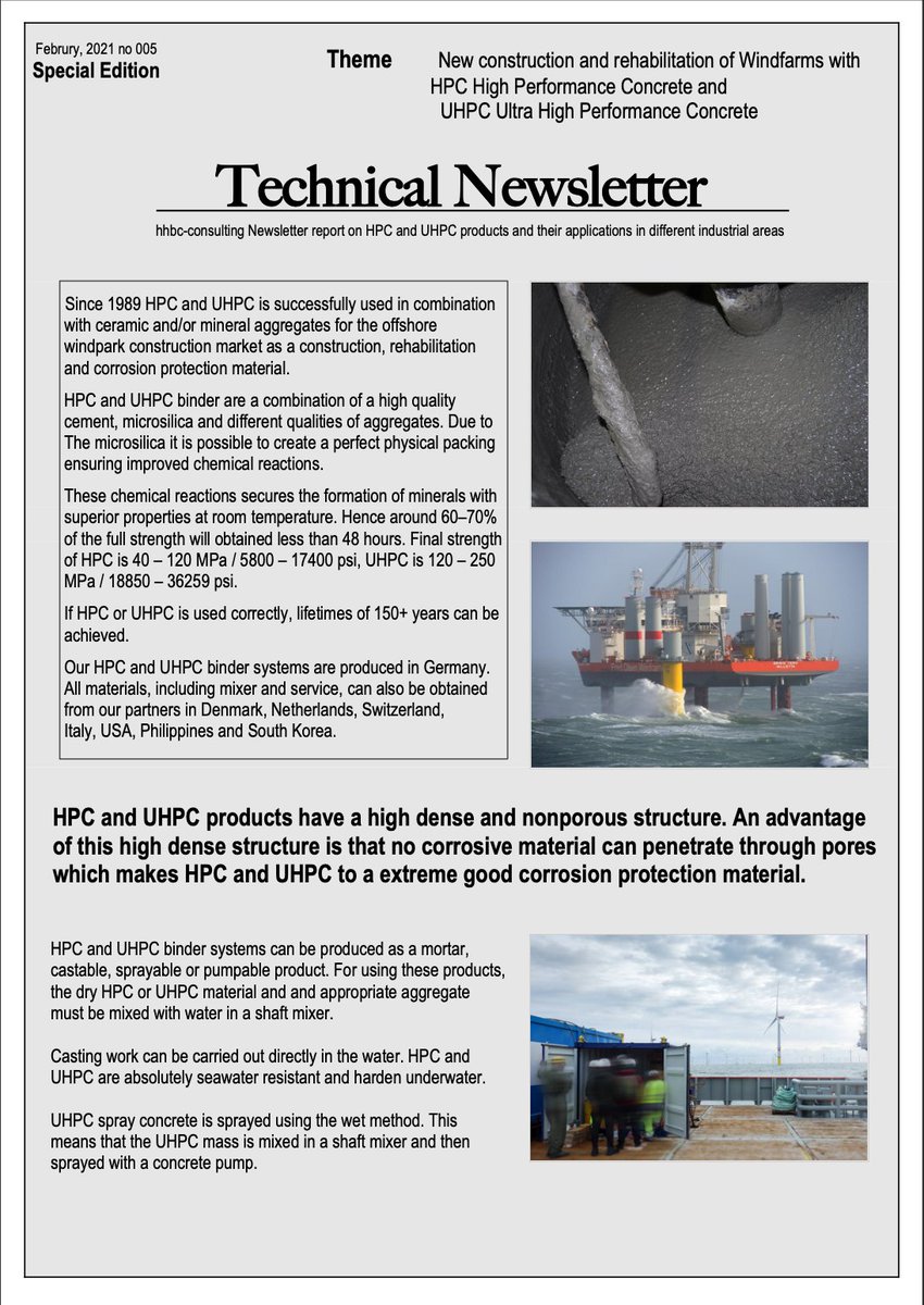 hhbc_consulting's tweet photo. UHPC grout systems have been used in offshore wind turbines for more than 20 years. The future is floating systems consisting of wind power, solar systems and hydrogen production in one place.

#offshorewind #offshore #hydrogen #uhpc #solarenergy #floatingwindmill #usa #Italy https://t.co/jd5YkxpdTp