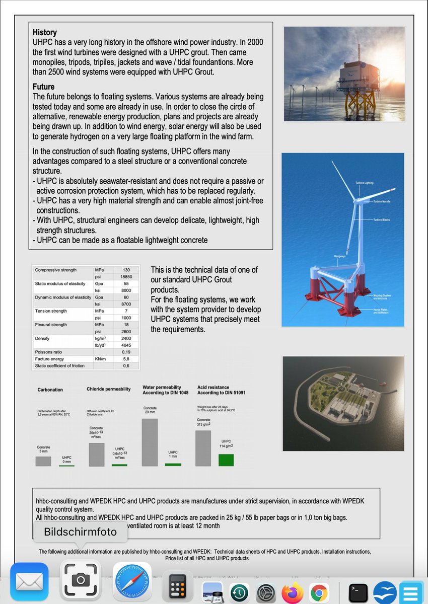hhbc_consulting's tweet photo. UHPC grout systems have been used in offshore wind turbines for more than 20 years. The future is floating systems consisting of wind power, solar systems and hydrogen production in one place.

#offshorewind #offshore #hydrogen #uhpc #solarenergy #floatingwindmill #usa #Italy https://t.co/jd5YkxpdTp