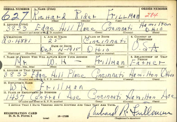 NvrForgetCinci's tweet photo. #WeRemember CPT Richard R Frillman who grew up in North Avondale &amp; attended @HughesSTEMHS. He was a navigator on B-17 and was fatally wounded on a mission in Sept 1944. He died of his injuries 8 Oct 1944. He is buried @ArlingtonNatl. #WWII https://t.co/ROE0kVXIOs