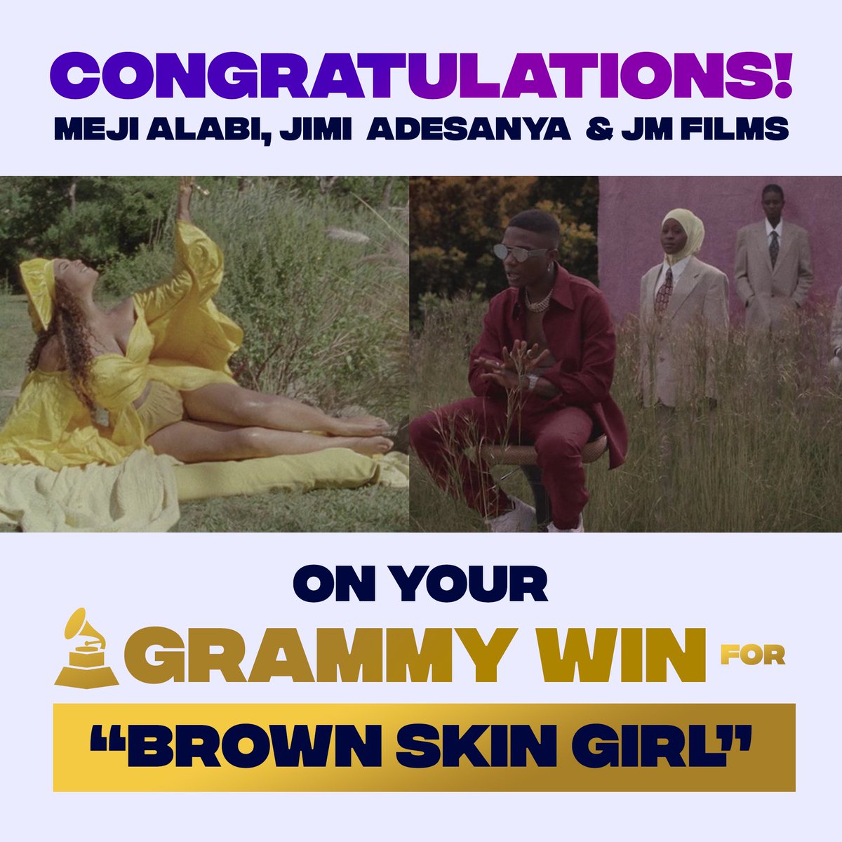 Congratulations to the iconic team behind @beyonce ‘Brown Skin Girl’ on their recent Grammy win for Best Music Video. Acclaimed music director <a href="/mejialabi/">mejialabi</a> will be directing afrobeat’s artist <a href="/iRuntown/">Runtown</a>’s forthcoming virtual show on 25 April. Not to be missed