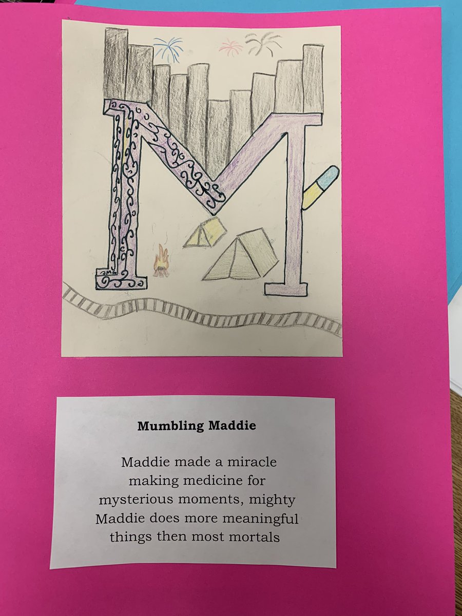 GiftedisGreat's tweet photo. Love how these Illuminative Letters and Alliteration poems are turning out! 

What a fun way to capture parts of our novel “Uglies” by @scottwesterfeld https://t.co/ATpGjGSL8W
