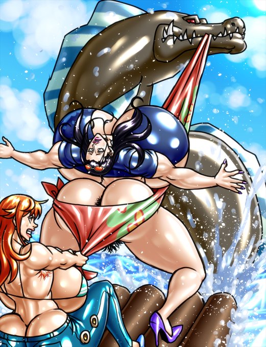 粗末な釣り竿で大物を釣り上げるロビンちゃん。 