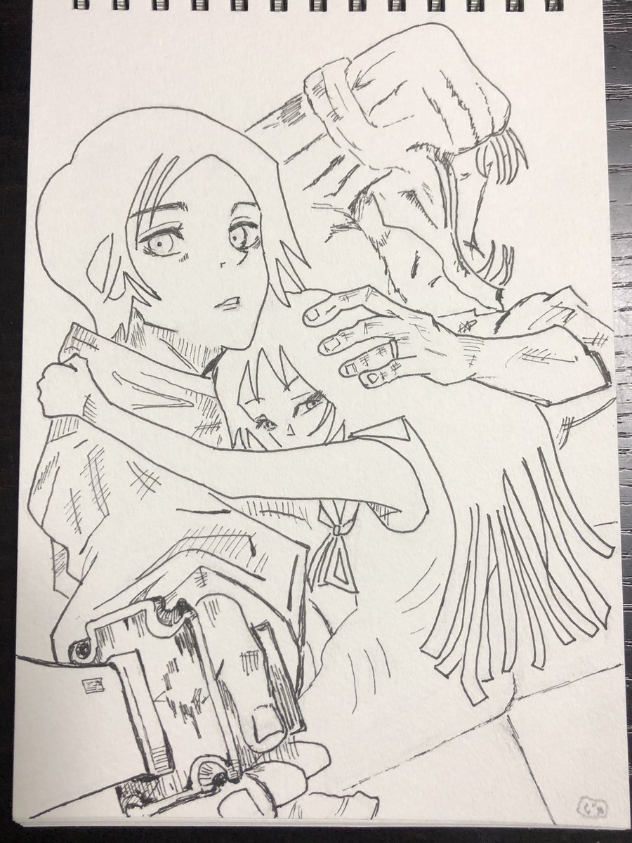 ○*○様 中色紙　呪術廻戦　乙骨憂太とリカ　ファンアート 乙骨憂太と祈本里香 #呪術廻戦ファンアート #劇場版呪術廻戦0