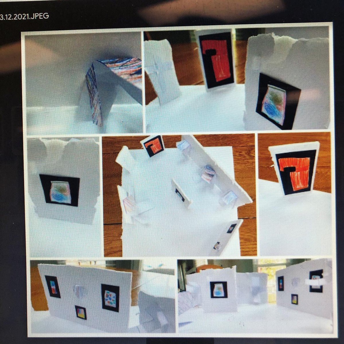 Our RLA students are still making art at their homes - which is great because they have time and space to build these AMAZING tiny art museums. #TABchat #arted