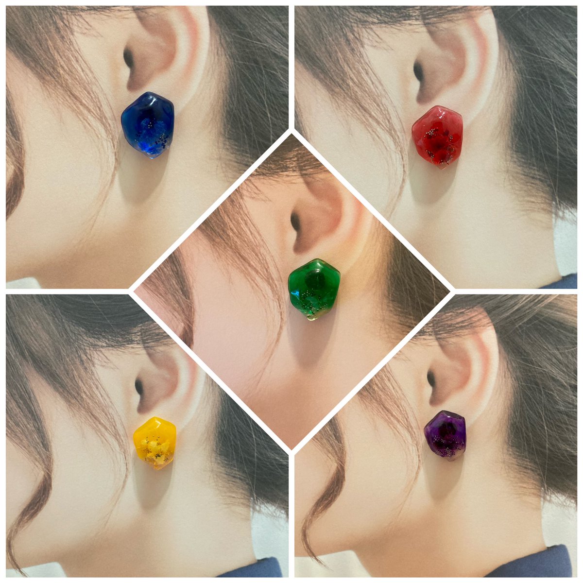 ring0_hand's tweet photo. ここ数日で作ったファスナーチャームとピアス.｡.:*☆
可愛い5色の作品が出来ました!!

#ハンドメイド 
#ハンドメイド作品 
#レジン 
#ハンドメイドピアス 
#ファスナーチャーム
#ハンドメイド好きさんとつながりたい https://t.co/qLahYQvMuQ