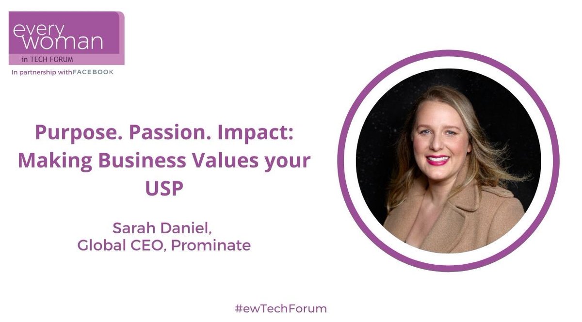 everywomanUK's tweet photo. Up next Sarah, Global CEO @prominate talks us through the emerging trend of consumers choosing brands that are #authentic, transparent and fighting for a higher #purpose. #ewtechforum #womenintech #passion #impact https://t.co/q70TBIjJuL