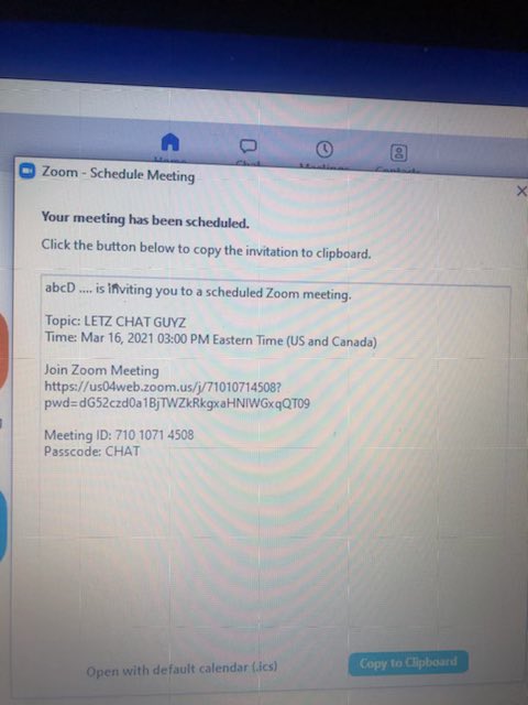 dani04479562's tweet image. COME JOIN MY ZOOM!!

Meeting Id: 71010714508
Password: CHAT

#zoom #zoomcodes #zoomclasscodes #ZOOM #zoomclass #Discord #online #snapchat #onlineclasses #onlineclasses #TikTok #instagram #crazy8 #Livestream #raid #AmongUs #raiding #zoomcall #BIGOLIVE #LIVE