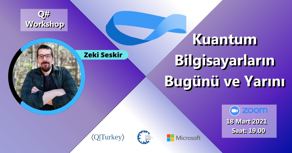 18 Mart Perşembe saat 19.00'da, Zoom platformunda, <a href="/SeskirZeki/">Zeki Seskir</a> Hocamızın "Kuantum Bilgisayarların Bugünü ve Yarını" konuşmasını yapacaktır. Yayın kaydedilmeyecektir ve katılmak isteyenlerin aşağıdaki formu doldurması gerekiyor:
forms.gle/4r9NeXwZYPteCy…