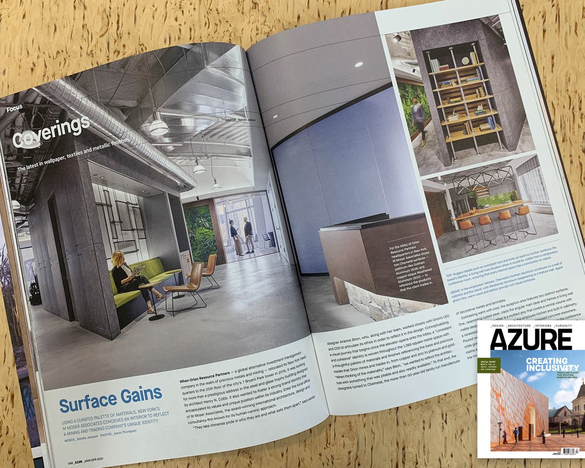 Chemetal 608 Gotham Aluminum and 600 Weathered Aluminum in Azure Magazine featured project. Order free samples of these metal designs and others at chemetal.com.

zcu.io/R1l5