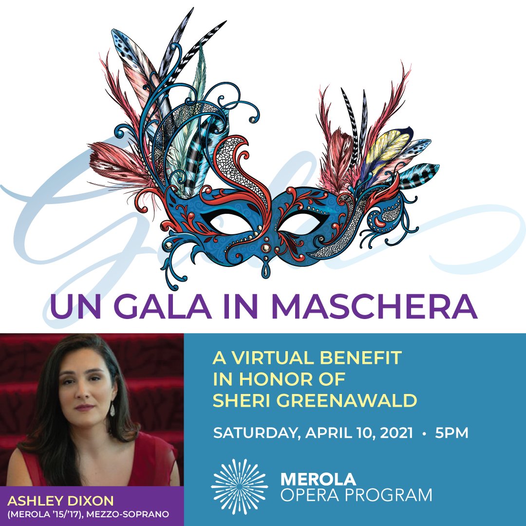 merolaopera's tweet photo. See @AshleyErinMezzo (#Merola '15/'17) on the virtual stage for Un Gala In Maschera, Saturday, April 10, 5 pm PDT, #MerolaOperaProgram's virtual benefit in honor of Sheri Greenawald. Do not miss this virtual celebration! For tickets and info visit https://t.co/ESyRND2hhz https://t.co/j28Text6ui