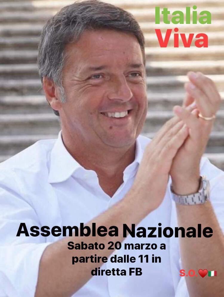 Ci troviamo sabato.....

#ItaliaViva
#assembleanazionale
