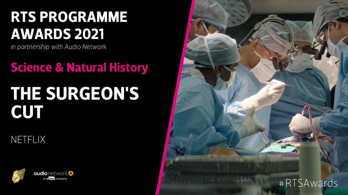 “Beautifully made – sensitive and poignant, and offered an astonishing insight into a fascinating subject” - congratulations to <a href="/bbcstudios/">BBC Studios</a>’ #TheSurgeonsCut on <a href="/netflix/">Netflix</a> for the Science &amp; Natural History award win #RTSAwards