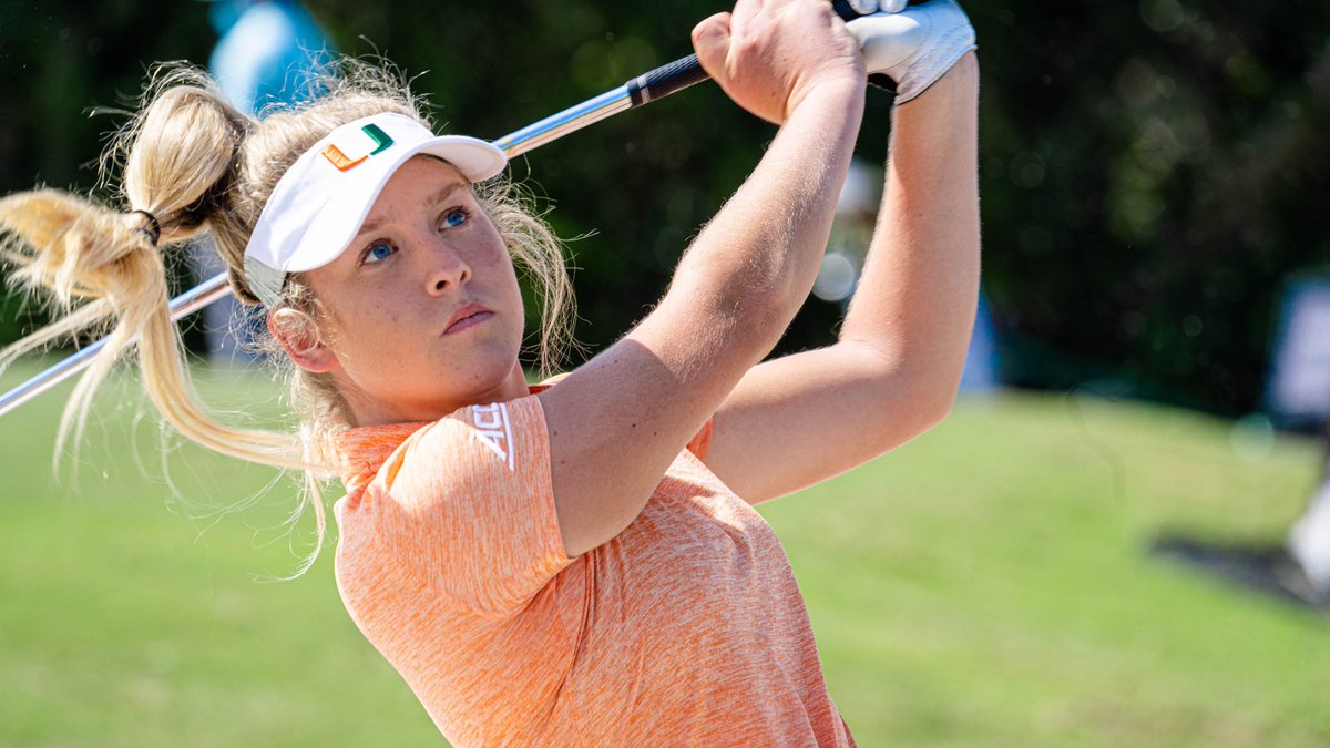 🚨PROGRAM RECORD🚨

<a href="/sarabyrne01/">Sara Byrne</a> had a historic final round, carding 7️⃣ birdies and an eagle to finish eight-under.

At (-8, 64), she ties Dewi Weber for the lowest score in <a href="/MiamiHurricanes/">Miami Hurricanes</a> history 👏👏👏