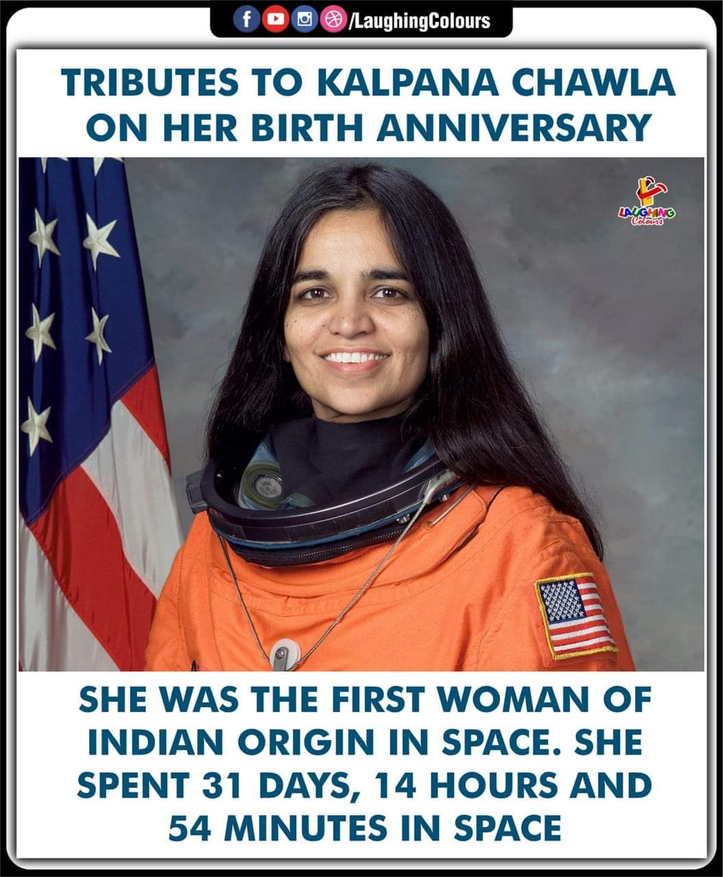 Happy birthday to the woman who inspired million of girls .. Kalpana chawla...You are alive in our hearts..Salute 