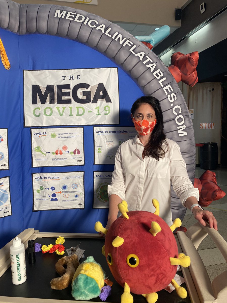 MEGAInflatables's tweet photo. Introducing the world’s first portable, larger-than-life #MEGACOVID-19. Designed to help our Public Health Officials explain the virus and vaccines. Thanks to our partners #TheHealthMuseum in Houston for hosting our launch. Message me to bring this to your community. https://t.co/kAZLNY8Ofi