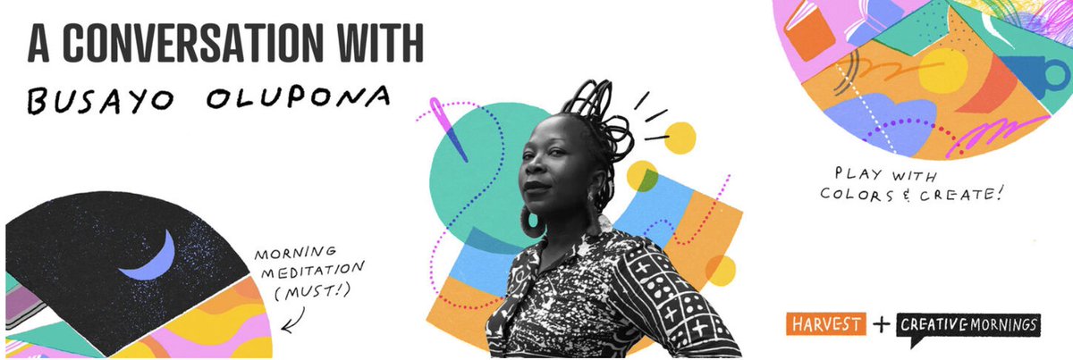 Excited for this <a href="/creativemorning/">CreativeMornings</a> FieldTrip tomorrow 12:30pm ET. Busayo Olupona is a deeply inspiring human. creativemornings.com/talks/on-mappi…