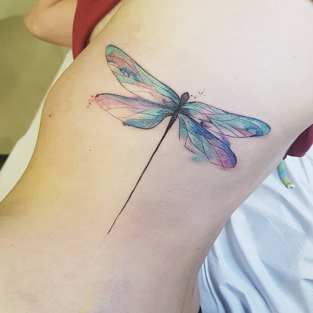 Watercolor Dragonfly Flower Tattoo by Mentjuh on DeviantArt
