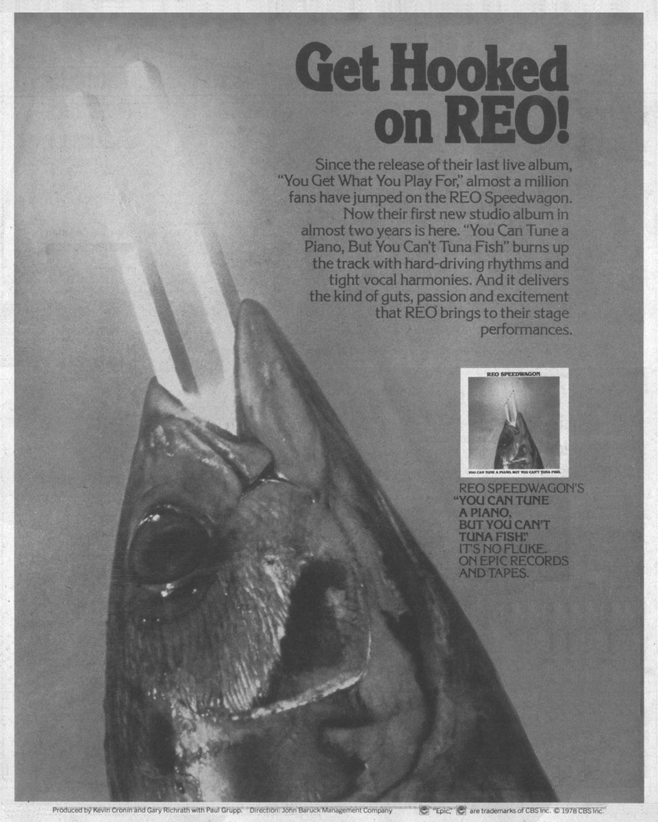 Reo Speedwagon Today Marks 43 Years Since The Release Of You Can Tune A Piano But You Can T Tuna Fish The 2 Platinum Record Was The First Reo Album To