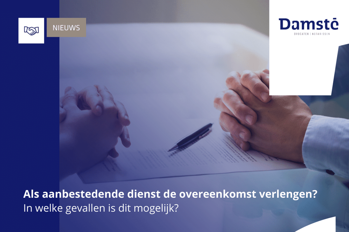 damstetweets's tweet photo. Kan ik als aanbestedende dienst de overeenkomst met mijn bestaande opdrachtnemer verlengen? In dit artikel zetten we uiteen in welke gevallen al dan niet tot verlening van de overeenkomst kan worden overgegaan. ➡ https://t.co/EB8KdOKEjl https://t.co/71KMLD0kFF