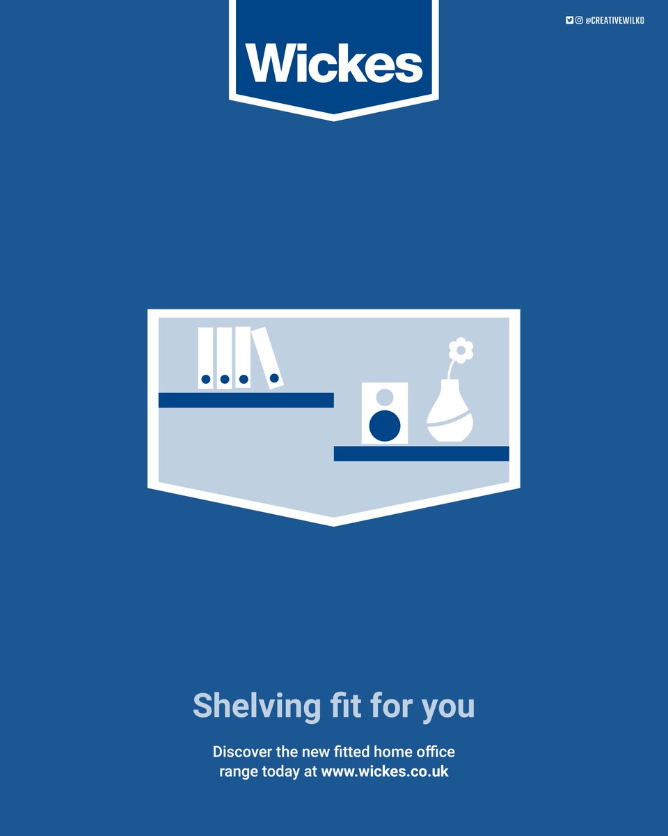 creativewilko's tweet image. OMB @OneMinuteBriefs of the Day: 
Create posters to support the launch of 
@Wickes ’Fitted Home Office range #WickesFromHome "FIT FOR YOU" CAMPAIGN