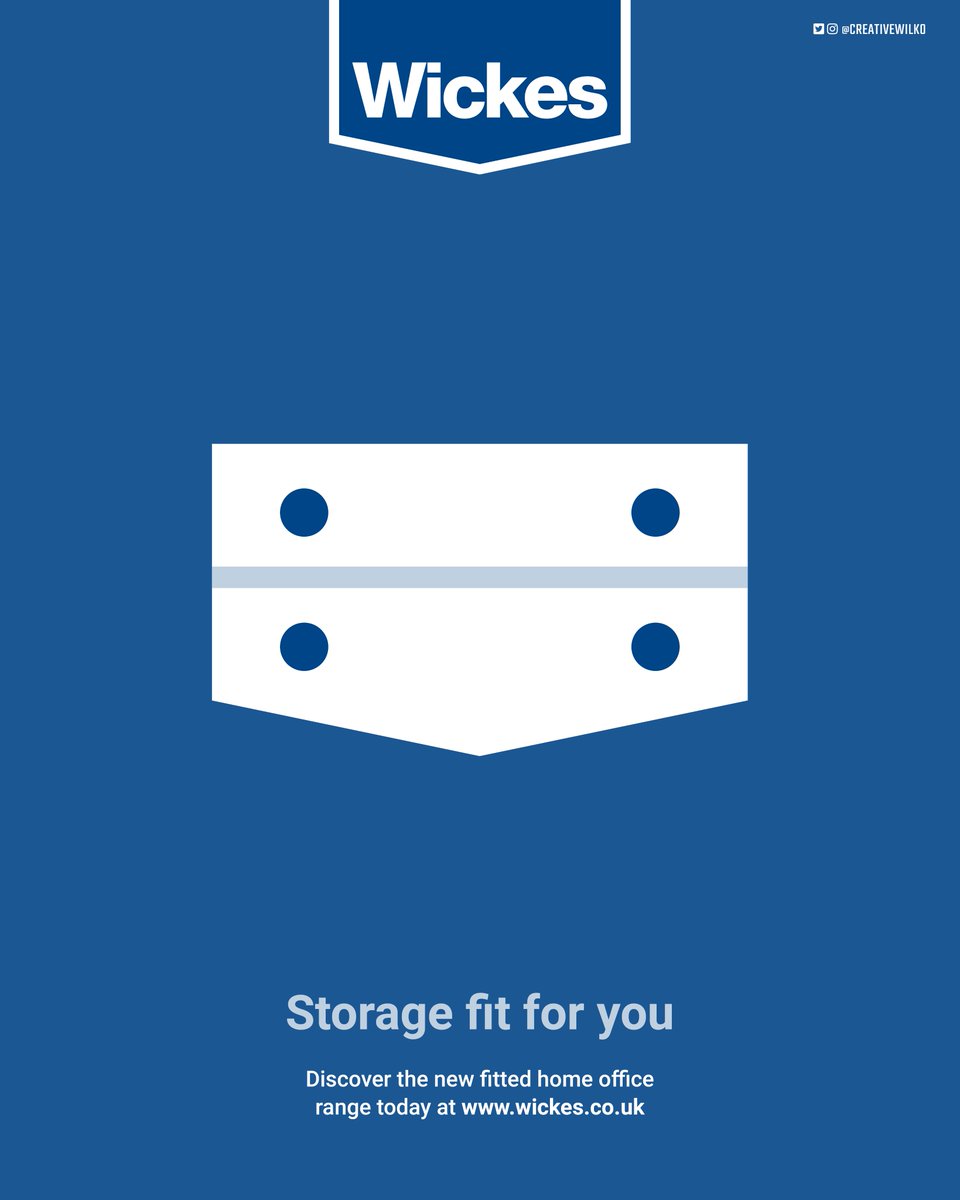 creativewilko's tweet image. OMB @OneMinuteBriefs of the Day: 
Create posters to support the launch of 
@Wickes ’Fitted Home Office range #WickesFromHome "FIT FOR YOU" CAMPAIGN