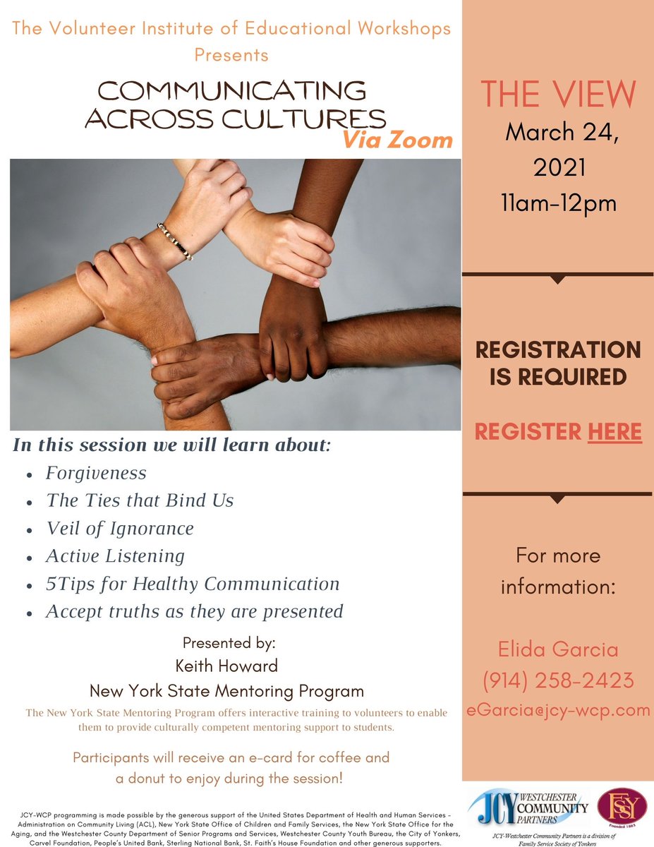 To our eTutors: Please join us for the third and last session of cultural competency in the mentoring context!  Register at: ow.ly/uI2v50E0hR5