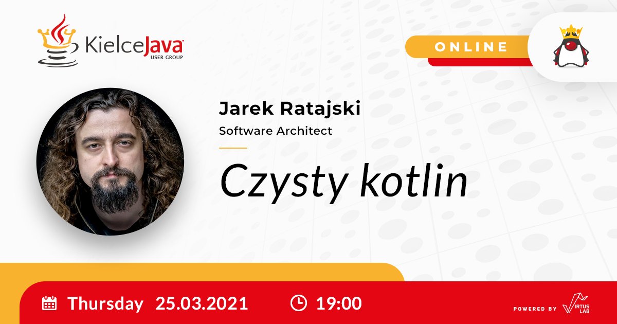 KielceJava's tweet image. 📍 KJUG #41 "Czysty #Kotlin" by Jarek Ratajski
Cześć JUGowicze, serdecznie zapraszamy Was do udziału w nadchodzącym spotkaniu - tym razem naszym gościem będzie Jarek Ratajski 💪 Szczegóły i rejestracja 👇
meetup.com/pl-PL/Kielce-J…
#java #JUG