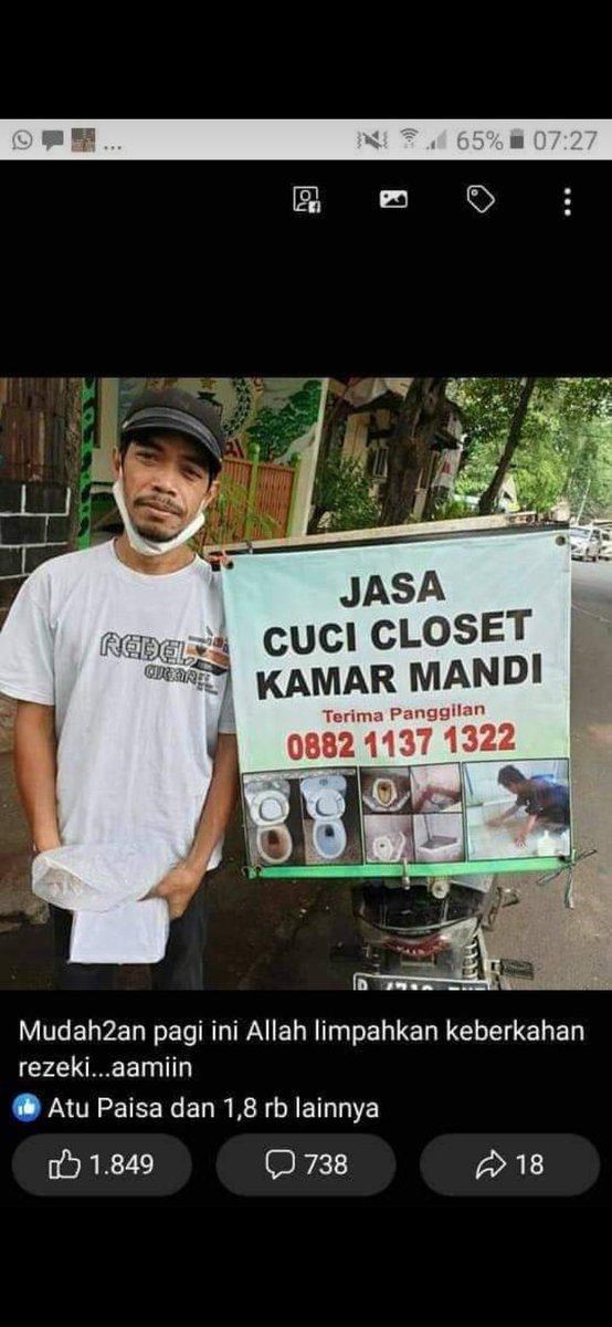 hrslbhdr4krkter's tweet photo. 📢📢📢

Dapet liat dari sw suaminya kakak ku.
Yang dom Bekasi bisa gunain jasa ini, 🙏🏻 semoga si bapak di lancarkan usaha nya. https://t.co/gJP81VhGxW