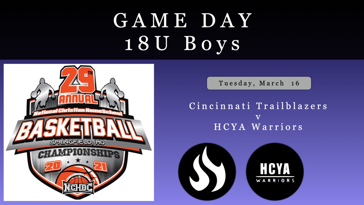 The Old Coach (@thenatiblazers) on Twitter photo π<a href="/Cincy_Blazers/">Cincinnati Trailblazers</a> play their first <a href="/NCHBCLive/">HomeSchoolBasketball</a> National game against <a href="/HCYAWarriors/">HCYA Warriors</a>
π£ 8:30PM π<a href="/Cincy_Blazers/">Cincinnati Trailblazers</a> play their first <a href="/NCHBCLive/">HomeSchoolBasketball</a> National game against <a href="/HCYAWarriors/">HCYA Warriors</a>
π£ 8:30PM