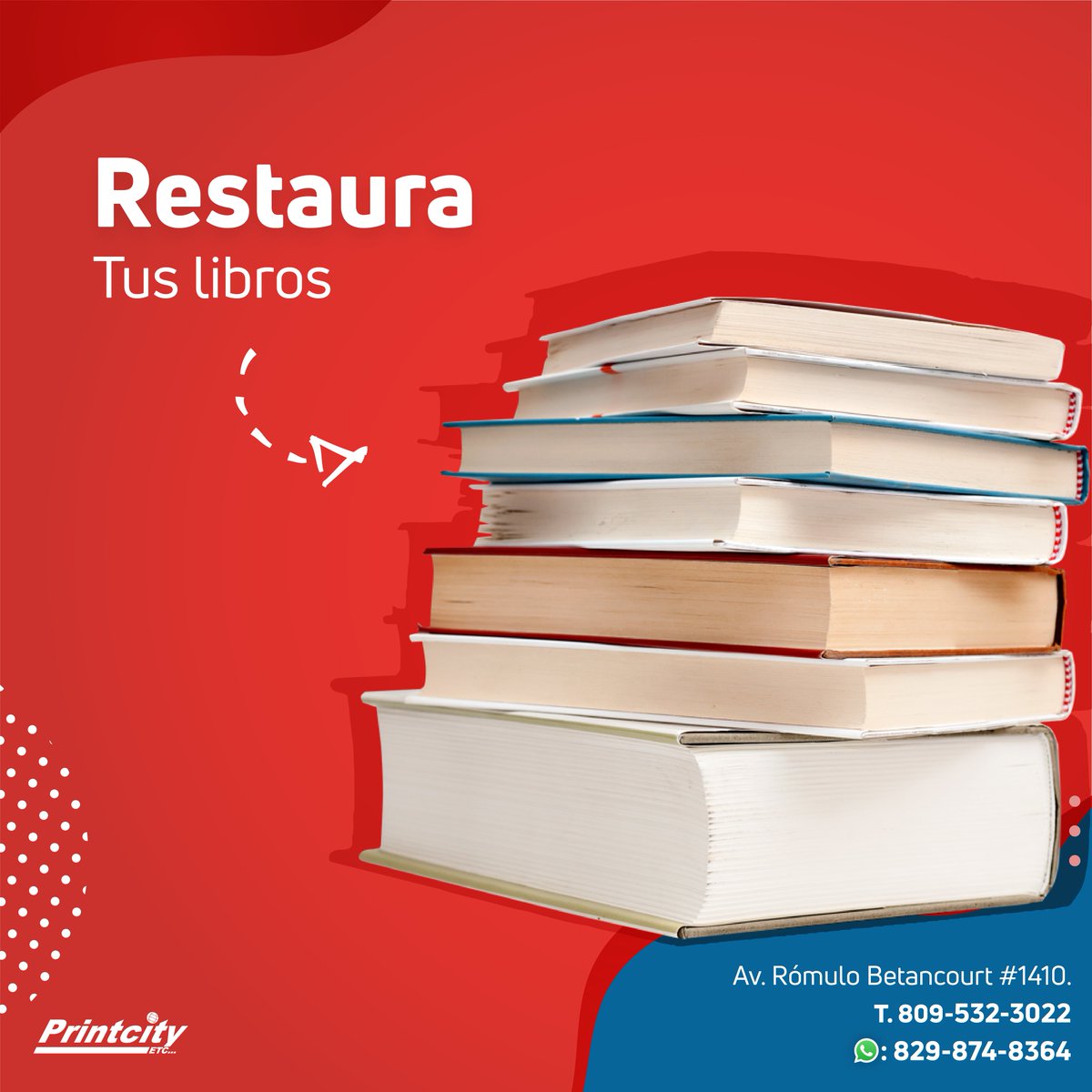 Printcityetc's tweet photo. ¿Porqué restaurar tus libros viejos es importante? 📚 Al restaurarlos permitirás alargar su tiempo de vida, calidad, así como también proteger su contenido. Escríbenos a nuestro WhatsApp: 829-874-8364

#Printcityetc #Printcity #Libros #Books https://t.co/Ds1PLSSHn1
