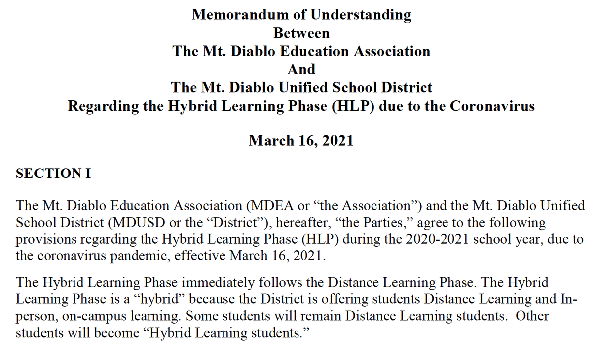BREAKING: MDUSD and Teachers Union Announce Hybrid Model Tentative Agreement bit.ly/3eP8rMD. Students would phase in on March 25, starting with PreK through 2nd Grade and SDC classes. Click the link for more details.