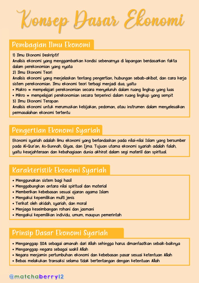 matchaberry12's tweet image. –– Catatan Ekonomi ––

☾ Konsep Dasar Ekonomi ☽