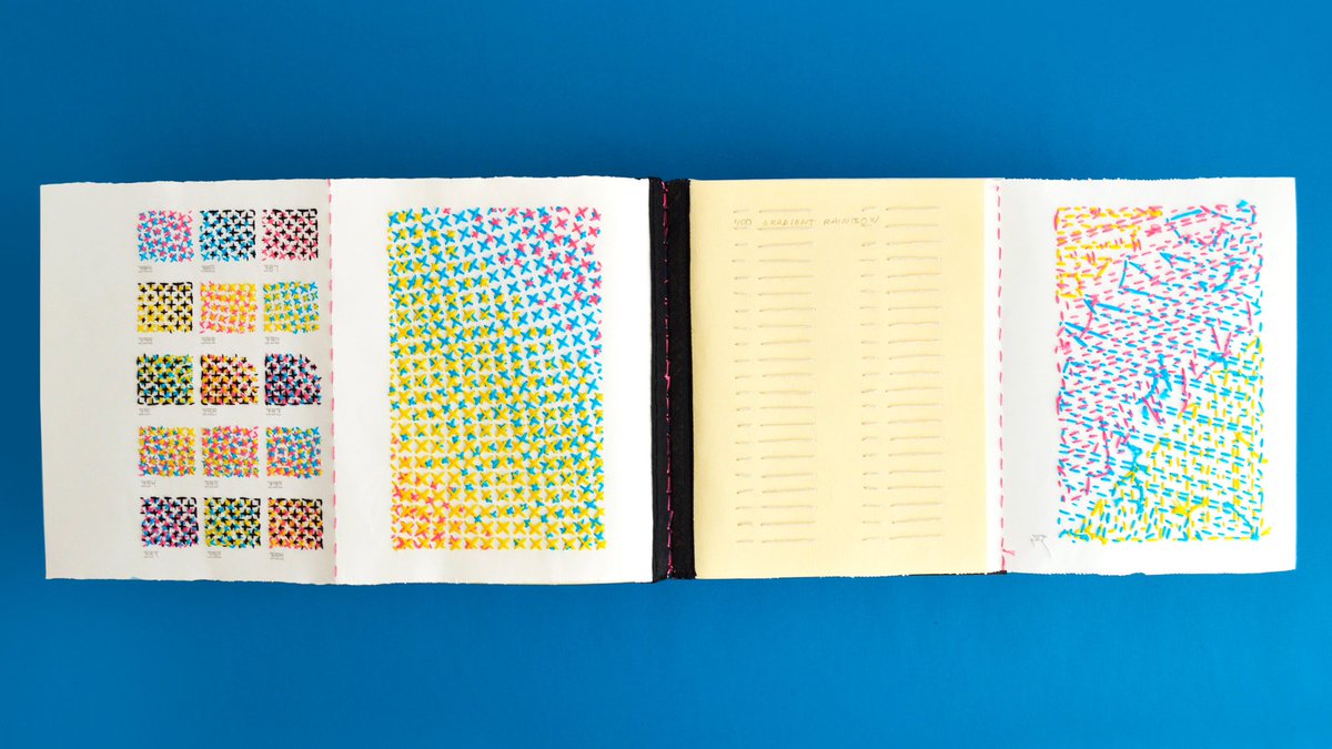 A book about the 4 colour printing process, executed entirely in thread.

evelinkasikov.com/XXXX-Swatchbook