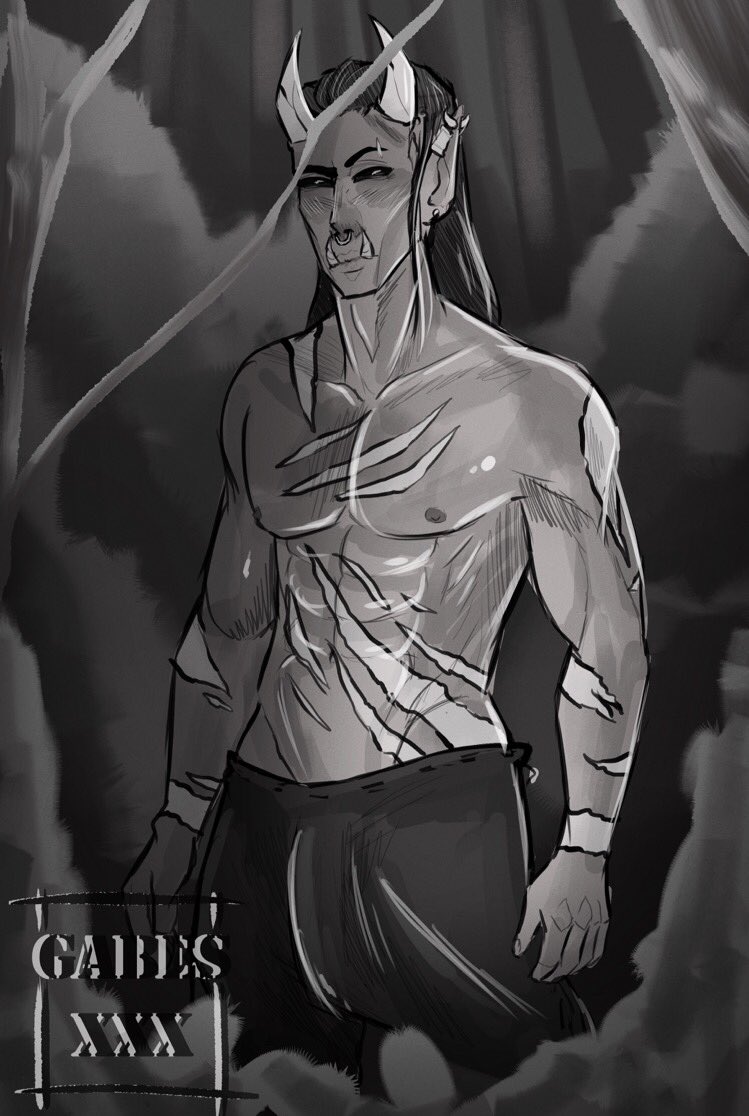 I’m alive. Have my half orc paladin/warlock looking like a snack in these trying times. #nsfw #dnd #halforc